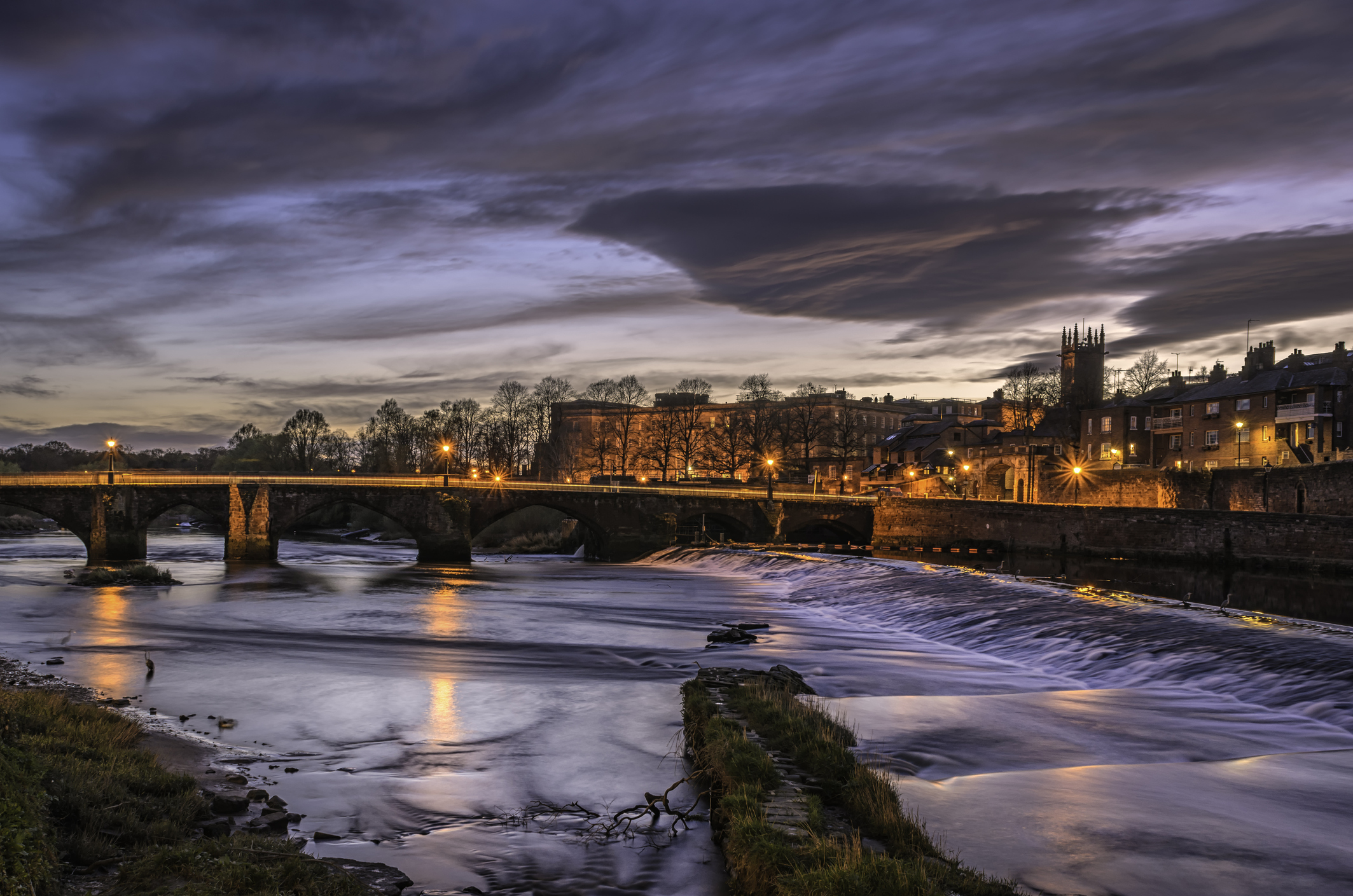 River Dee in Chester at Night romantic hotel chester river Dee Chester