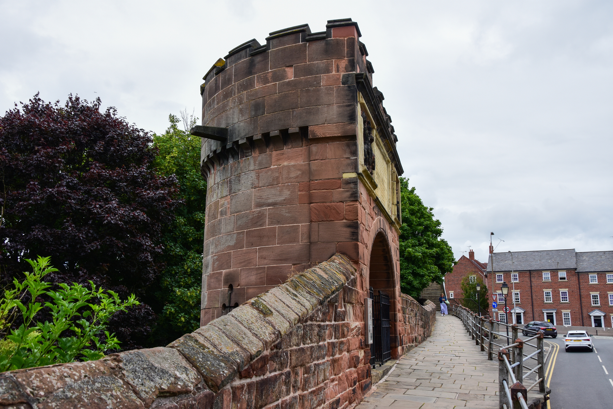 Chester city Roman walls with Pembertons Parlour romantic hotel chester chester ramparts