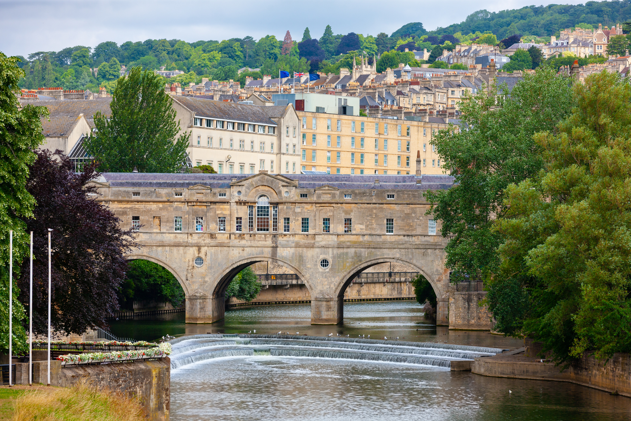 Pulteney Bridge over River Avon, Bath, United Kingdom.