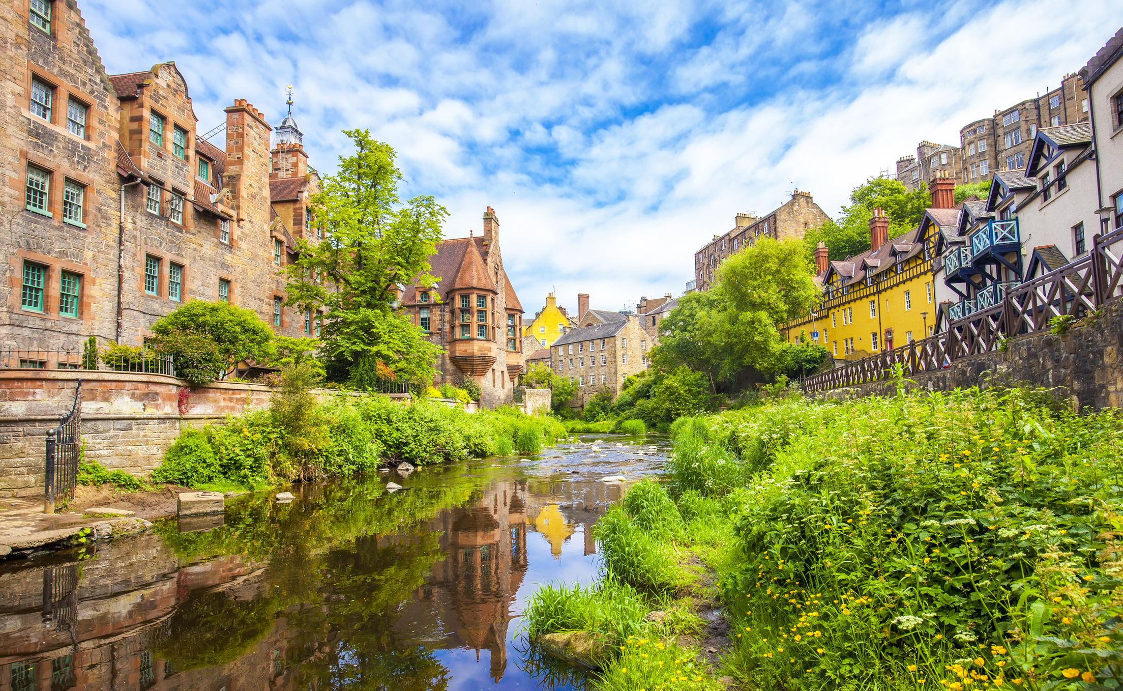 Dean Village district in Edinburg, Scotland romantic hotel edinburgh