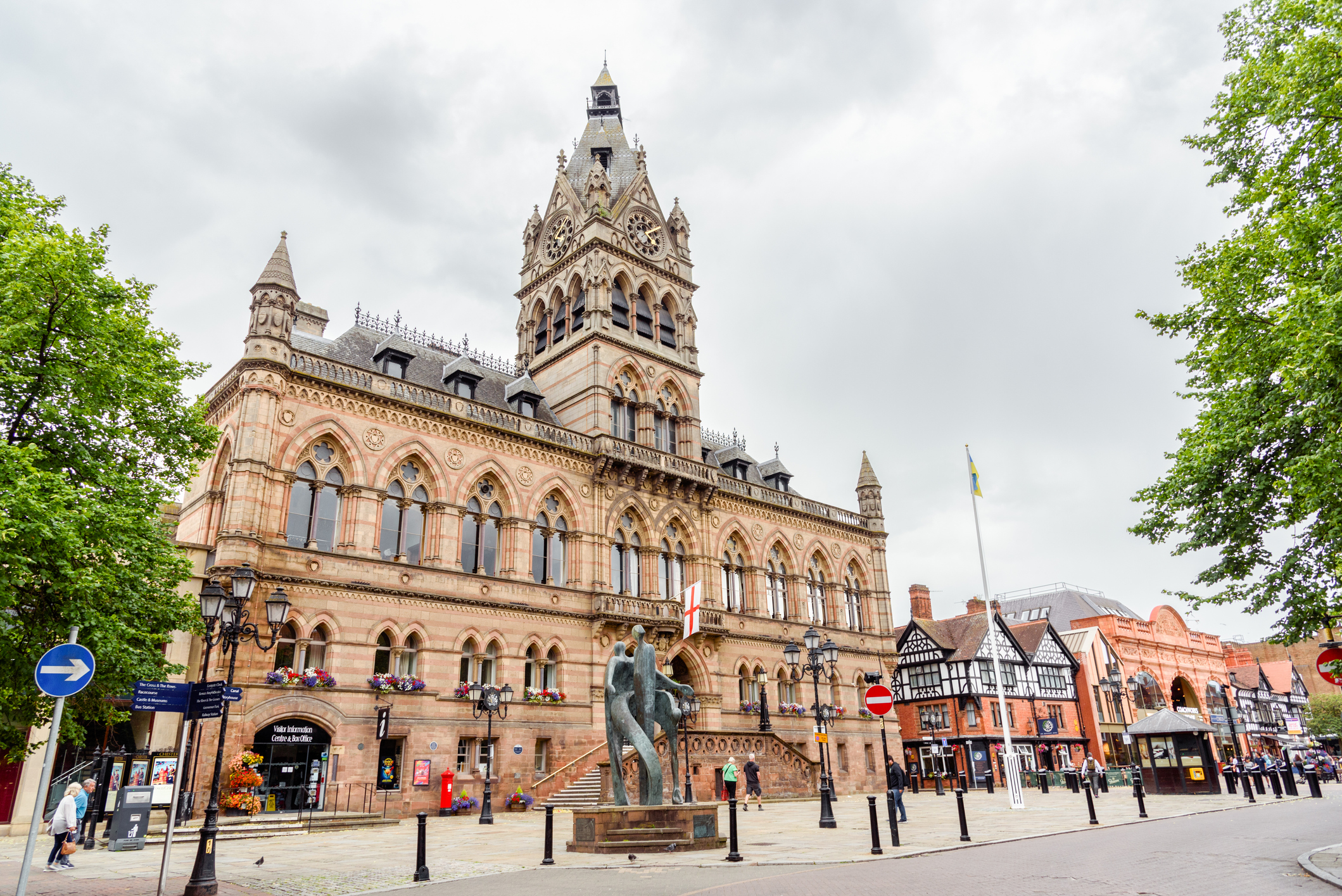 View of Chester town hall on a cloudy summer day romantic hotels city